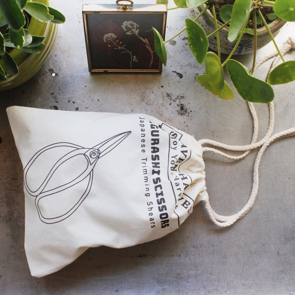 100% organic cotton drawstring bag packaging for Higurashi scissors 